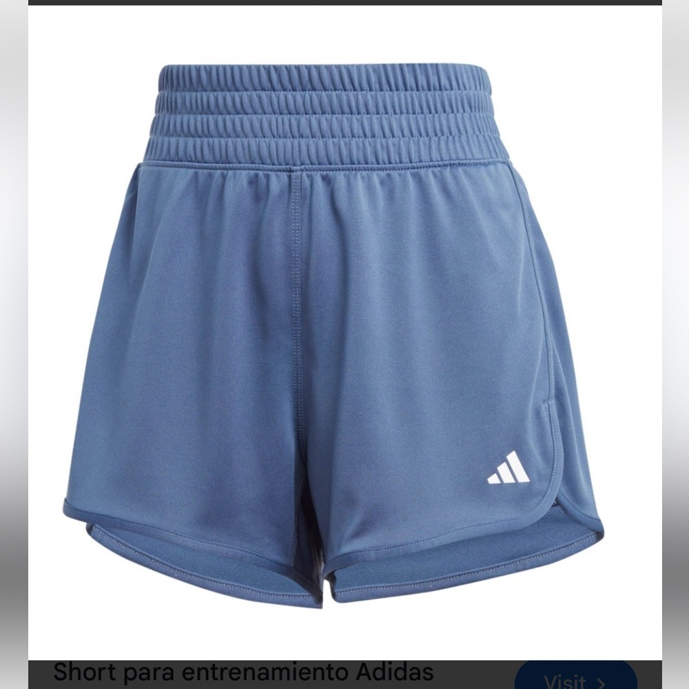 adidas Women's Slate Blue High-Waist Athletic Shorts